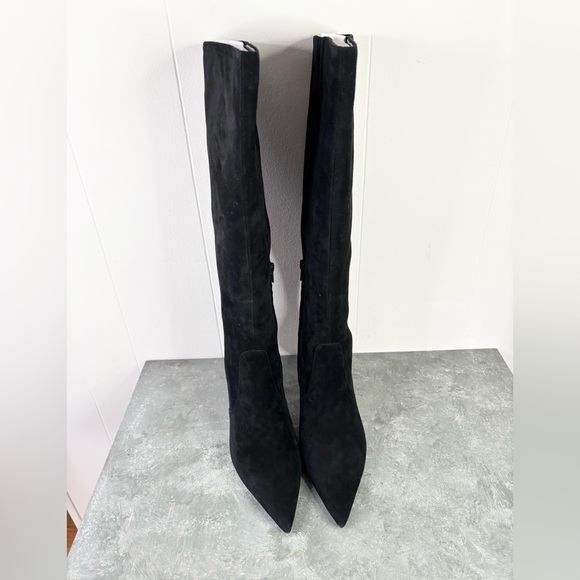 Tuckernuck black suede pointed toe Mira boots size 9 new heeled boots - Picture 7 of 11